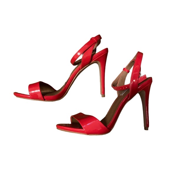 Steve Madden Red Strap Heels - Picture 1 of 2